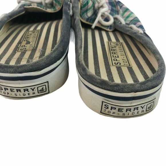 Womens Size 8 Plaid Sperry Slides Slip On Shoes Pink Blue Green - Picture 6 of 7